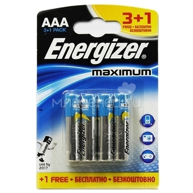 Батарейка Energizer Алкалиновая Maximum мизинец 3+1 0