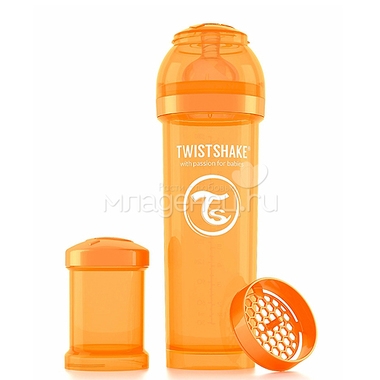 Бутылочка Twistshake 330 мл Антиколиковая (с 0 мес) оранжевая 0
