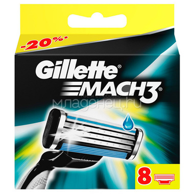 Cменные кассеты для бритья Gillette MACH3 8 шт 0