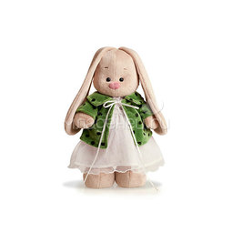 Мягкая игрушка Зайка Ми В зеленом пальто и белом платье
