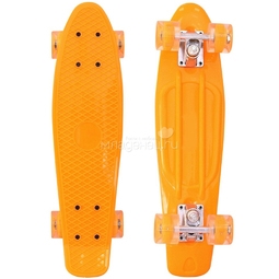 Скейтборд RT Classic 22&quot; 56x15 YQHJ-11 пластик со светящимися колесами Оранжевый
