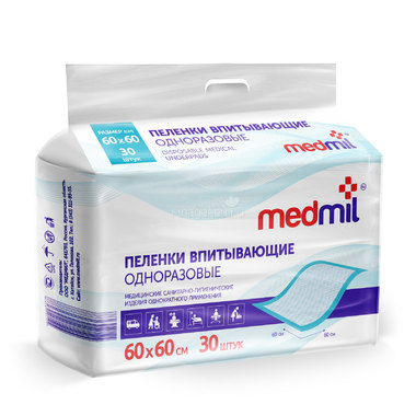 Пеленки впитывающие Medmil 60x60 см Оптима 30шт 0