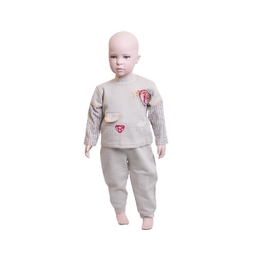 Комплект Veneya Венейя (джемпер + брюки) с кнопками на воротнике для мальчика,бежевый 