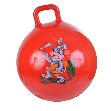 Мяч-Прыгун Spring 45 см с насосом Зайка, цвет красный 0