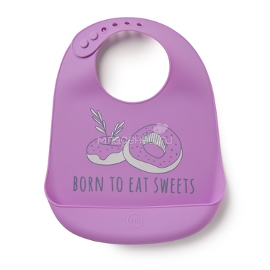Нагрудник Happy Baby Силиконовый с карманом (с 6 мес) фиолетовый 0