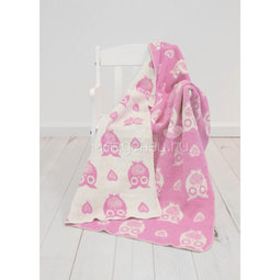 Одеяло Споки Ноки хлопковое подарочная упаковка Совушки Розовый