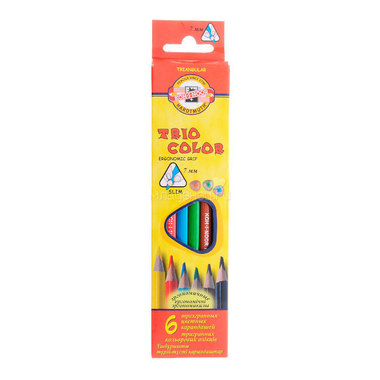 Набор карандашей цветных KOH-I-NOOR TRIOCOLOR 6 цветов 0