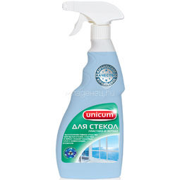 Средство для мытья  Unicum 500 мл для стекол пластика и зеркал