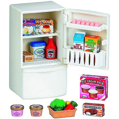Мебель и аксессуары Sylvanian Families Холодильник с продуктами (новый) 0