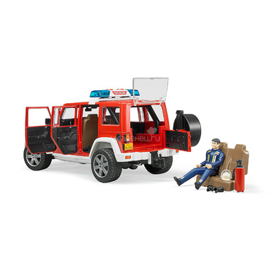 Внедорожник Bruder Jeep Wrangler Unlimited Rubicon Пожарная с фигуркой 2