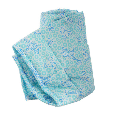 Одеяло Baby Nice стеганное файбер 300силиконизированный 105х140 Мишки и жирафы (бежевый, голубой) 7