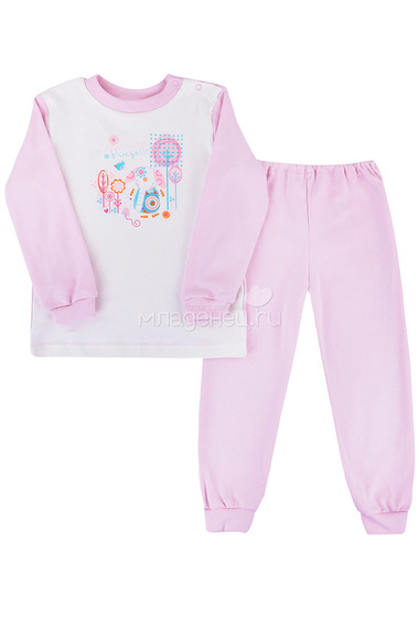 Пижама с манжетами Котмаркот Розовые слоники  0