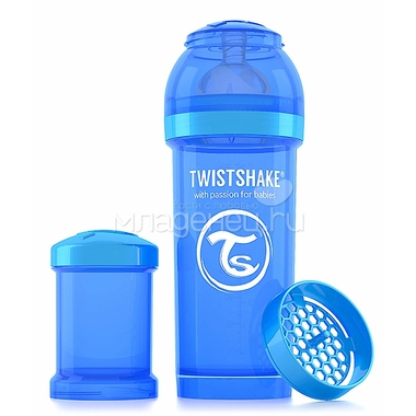Бутылочка Twistshake 260 мл Антиколиковая (с 0 мес) синяя 0