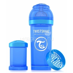 Бутылочка Twistshake 260 мл Антиколиковая (с 0 мес) синяя