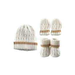 Подарочный набор Luvable Friends Лавбл Фрэндс вязаный: шапочка, варежки, пинетки, цвет белый 