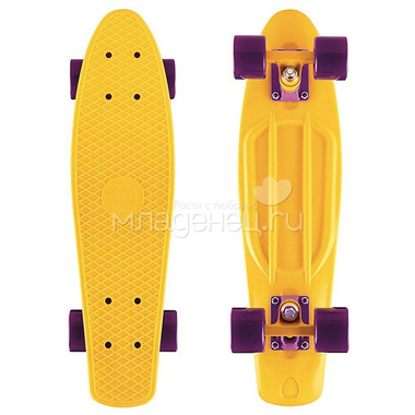 Скейтборд Y-SCOO Big Fishskateboard 27" винил 68,6х19 с сумкой Yellow/Dark Purple 0