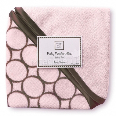 Мочалка детская SwaddleDesigns Washcloth set Pink w/BR Mod C 0