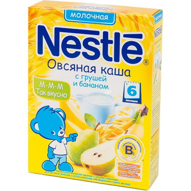 Каша Nestle молочная 250 гр Овсяная с грушей и бананом (с 6 мес) 0