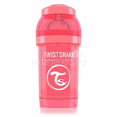 Бутылочка Twistshake 180 мл Антиколиковая (с 0 мес) персиковая 0
