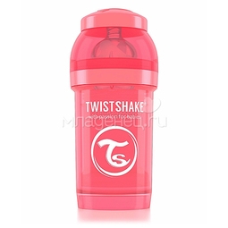 Бутылочка Twistshake 180 мл Антиколиковая (с 0 мес) персиковая