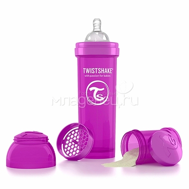 Бутылочка Twistshake 330 мл Антиколиковая (с 0 мес) фиолетовая 3