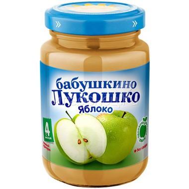 Пюре Бабушкино лукошко фруктовое 200 гр Яблоко (с 4 мес) 0