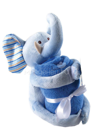 Комплект Hudson Baby Плед и игрушка, 2 пр., цвет голубой  0