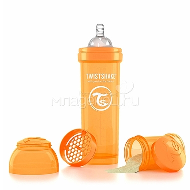 Бутылочка Twistshake 330 мл Антиколиковая (с 0 мес) оранжевая 3