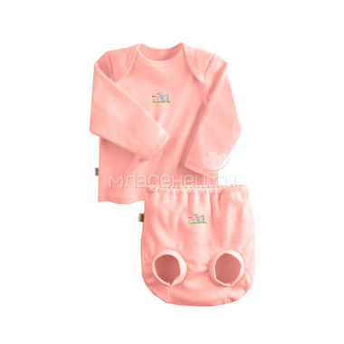 Комплект Наша Мама Be happy №3 (футболка, трусы на подгузник) рост 80 розовый 0