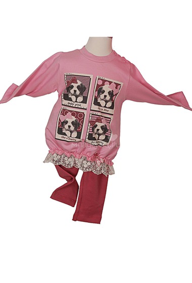 Комплект одежды Estella для девочки, брюки, туника, цвет - Розовый  0