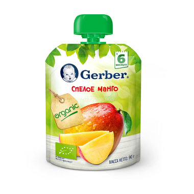 Пюре Gerber фруктовое 90 гр Спелое манго (с 6 мес) 0