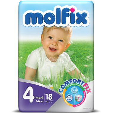 Подгузники Molfix Comfort Fix Maxi 7-14 кг. (18 шт.) Размер 4 0