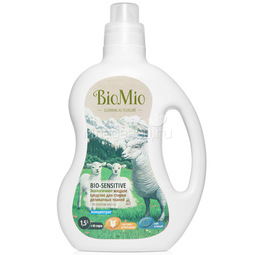 Экологичное жидкое средство для стирки BioMio 1500 мл. для деликатных тканей с экстрактом хлопка (концентрат)