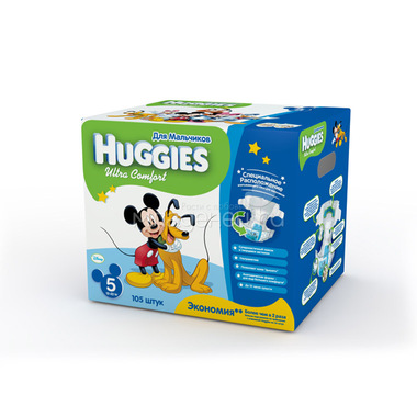 Подгузники Huggies Ultra Comfort Disney 12-22 кг (105 шт) Размер 5 0
