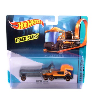 Набор машинок Hot Wheels Трейлер + Машинки серия Track Trucks Copterchase 0