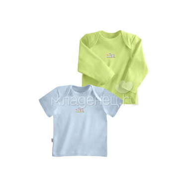 Комплект Наша Мама Be happy футболки (2 шт) рост 80 голубой, салатовый 0