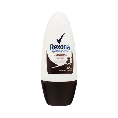 Дезодорант антиперспирант Rexona шариковый невидимая на черном и белом 50 мл 0