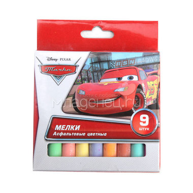 Мел асфальтовый Multiart Disney Cars 9 цветов 0