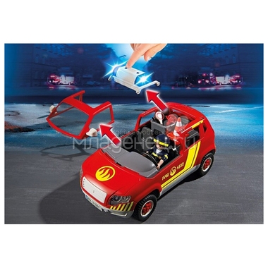 Игровой набор Playmobil Пожарная машина командира со светом и звуком 2