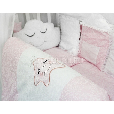 Комплект в кроватку ByTwinz Звездочка с игрушками Розовый 3