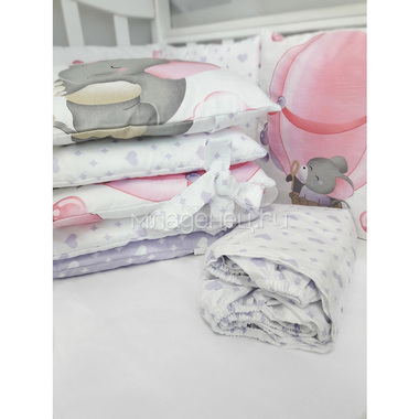 Комплект в кроватку ByTwinz с бортиками-подушками 6 предметов Сладкий сон 2