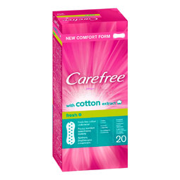 Прокладки гигиенические Carefree Cotton Fresh ежедневные Экстракт хлопка ароматизированные 20 шт