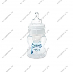 Бутылочка Dr Brown&#039;s Широкое горлышко с силиконовой соской 120 мл С вентиляционной системой (с 0 мес)