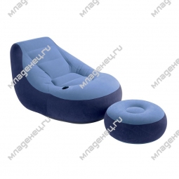 Надувная мебель Intex Кресло с пуфиком голубое